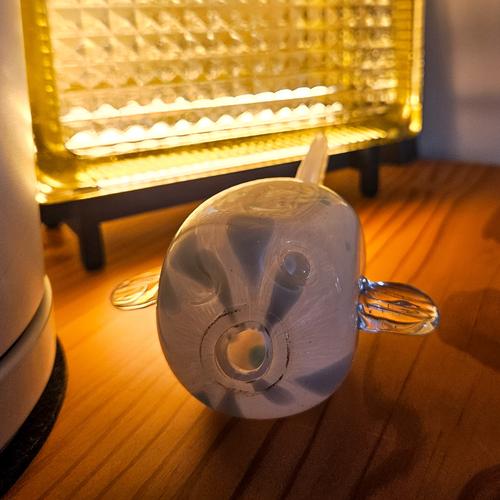 Glass fish sculpture